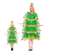 Joygoodta Abito per Albero di Natale, Gonna in Tulle a LED con Fascia per Capelli a Stella, L