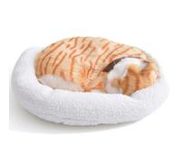 Joygoodta Animale di pezza che respira, animale di pezza di gatto realistico, peluche che respira e suono morbido per la decorazione della casa e dell'auto, 32 * 27 cm