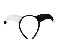 Joygoodta Banca di jester, cappello da giubbotto per la testa del clown bianco, costume divertenti per i jolli per il clown di Halloween di costumi di carnivale