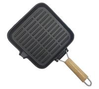 Joygoodta Bistecchiera in ghisa da 9, 4x9, 4 pollici, bistecchiera antiaderente con manico pieghevole per gas, elettrico, induzione e forno