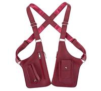 Joygoodta Borsa per ascella a doppia spalla, Borsa per ascella antifurto in pelle PU a tracolla nascosta sotto le ascelle regolabile per feste Steampunk all'aperto, Bordeaux