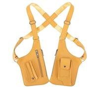 Joygoodta Borsa per ascella a doppia spalla, Borsa per ascella antifurto in pelle PU a tracolla nascosta sotto le ascelle regolabile per feste Steampunk all'aperto, Giallo