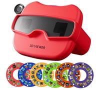 Joygoodta Caleidoscopio con visualizzatore 3D, Giocattolo educativo con 6 Bobine di Immagini per Bambini, Apprendimento della e Giocattoli STEM, Rosso