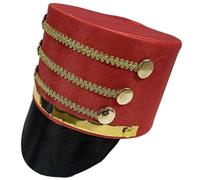 Joygoodta Cappello di nocciola di Nutcracker Cappello giocattolo per cappelli da marcia marciale con rifiniture per trecce d'oro per la festa di Natale finta il gioco