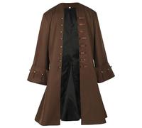 Joygoodta Cappotto pirata per cappotto pirata uomo vestito Steampunk Capitano Rinascimento per adulti Halloween Costume Costume Carneval L