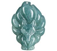Joygoodta Collana di giada da donna, collana di volpe di giada verde regolabile buona fortuna amuleto protezione benedizione dei gioielli Feng Shui