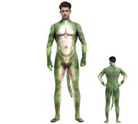 Joygoodta Corpi di stampa animale da uomo costume da tuso da uomo con coda spandex con la stampa con cima della tuta per il corpo cosplay Halloween Party m