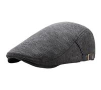 Joygoodta Flat cap, Cotton Newsboy cap One Size Adjustable Beret Hat Winter Warm Scally Casual Minimalist Average Size Winter Hats for Men, Father, Grandpa, Dark Gray Beret Hat