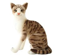 Joygoodta Gatto a strisce Peluche 13, 8 pollici Simpatico gatto seduto realistico Peluche Gattino morbido per bambini Stile 1