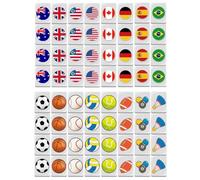 Joygoodta Mahjong, Mini Mahjong Set 64 pezzi Bandiera ＆ Piastrelle con motivo a sfera Gioco di fuga Set da viaggio da 24 mm Gioco a blocchi riutilizzabile per la festa di picnic primaverile