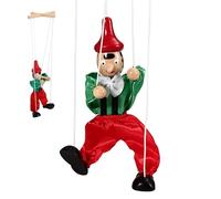 Joygoodta Marionetta in Legno, marionetta a Corda con Arti mobili Realizzata a Mano, Giocattolo interattivo per Giochi fantasiosi, narrazione e destrezza delle Dita, Colore Casuale in Tessuto