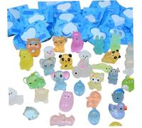 Joygoodta Mini Animali in resina che illuminano al buio 100 pezzi Borsa misteriosa luminosa Mini animali in resina per giardino fatato Micro paesaggio Acquario Pianta vaso Piccolo