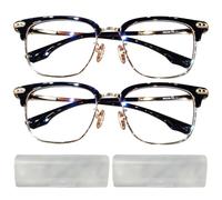 Joygoodta Occhiali da lettura 2pcs Anti Eye Strain Blue Light Glasses Mens con scatola di stoccaggio lettori bifocali multifocali per medio, anziani e range