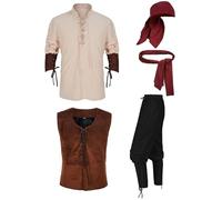 Joygoodta PARATE COSTUME MEN 5PCS/SET IL COSTUTTO DI RINASCITÀ ALLUNTICI INCLUSO CINTURE PANTANI SHIRT VETTO