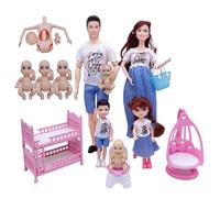 Joygoodta Persone delle case delle bambole, simulazione educativa Bambola incinta con bambino nella pancia Fai finta di giocare a una casa bambole in famiglia per bambine