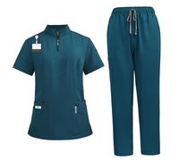 Joygoodta Scrubs for Women Set, Soft Polyester Uniforme Infirmiere Femme, Standing Collar Zipper Scrub Set for Doctors, Nurses Scrub