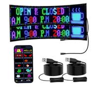 Joygoodta Segno a LED a LED da 2 pezzi per il parabrezza auto, un segno scorrimento programmabile flessibile morbido con controllo delle app, di luce auto impermeabile da 3x7 pollici con gli occh