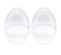 Joygoodta Trasparente Gigante da 2 Pezzi, contenitori pasquali Trasparenti da 12 cm con Conchiglie apribili, Uova di plastica a Sorpresa per Caramelle, Giocattoli e bomboniere