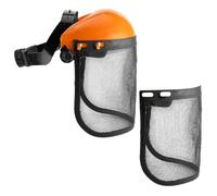 Joygoodta Visiera di sicurezza da 2 pezzi, visiera in rete metallica flessibile regolabile in acciaio per maschera da lavoro giardino che mangia erbacce