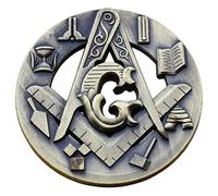 Joygulls Masonic Challenge Moneta Simbolico Quadrato & Bussola Auto Emblema Massonico