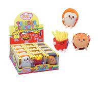 Joygum Burger Toy Morbidi Peluche Appendibili a Forma di Burger Patatine e Toast con all' Interno Gustose Caramelle Tutti Frutti | Espositore da 12 Astucci