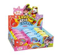 Joygum Sour Belt Candy Caramella Multi Frutti con Giocattolo e Fischietto Espositore da 12 Rolls