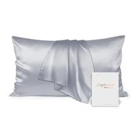 Joyhabit Federa per cuscino in seta 40 x 80, grigio argento, 16 mm, in 100% seta di gelso biologica, ottima per la protezione della qualità dei capelli e della pelle