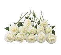 JOYHAZE 12 Rose artificiali, 19,7 '' Un Lungo Stelo di Seta Fiori Matrimonio Fioritura Rose Home Party Decorazione Ufficio Centrale Tavola Fai da te Arrangiamento Floreale