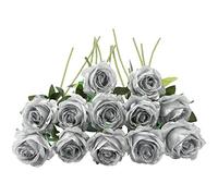 JOYHAZE 12 Rose artificiali, 19,7 '' Un Lungo Stelo di Seta Fiori Matrimonio Fioritura Rose Home Party Decorazione Ufficio Centrale Tavola Fai da te Arrangiamento Floreale