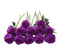 JOYHAZE 12 Rose artificiali, 19,7 '' Un Lungo Stelo di Seta Fiori Matrimonio Fioritura Rose Home Party Decorazione Ufficio Centrale Tavola Fai da te Arrangiamento Floreale