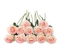 JOYHAZE 12 Rose artificiali, 19,7 '' Un Lungo Stelo di Seta Fiori Matrimonio Fioritura Rose Home Party Decorazione Ufficio Centrale Tavola Fai da te Arrangiamento Floreale