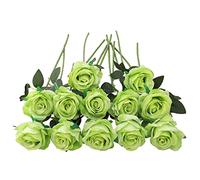 JOYHAZE 12 Rose artificiali, 19,7 '' Un Lungo Stelo di Seta Fiori Matrimonio Fioritura Rose Home Party Decorazione Ufficio Centrale Tavola Fai da te Arrangiamento Floreale