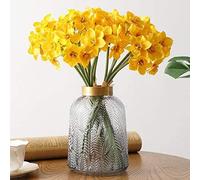 JOYHAZE 2 fasci di narcisi artificiali, 12 narcisi in seta a stelo lungo, bouquet di fiori per casa, feste, ufficio, giardino, matrimoni, composizioni floreali fai da te, centrotavola, giallo