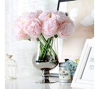 JOYHAZE 8 peonie artificiali, peonie in seta a stelo singolo, fiori finti per matrimoni, casa, ufficio, feste, decorazione per finestre, centrotavola, composizioni floreali fai da te, rosa chiaro