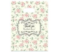 Joyhey 100 sacchetti di plastica per merchandising, 14,7 x 19,8 cm, con manici fustellati - Thank You-7