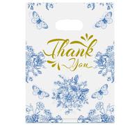 Joyhey 100 sacchetti di plastica per merchandising, 24,6 x 34,8 cm, con manici fustellati - Thank You-5