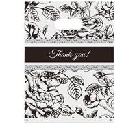 Joyhey 100 sacchetti di plastica per merchandising, 29,7 x 39,9 cm, con manici fustellati - Thank You-3