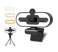 JOYHIAS Webcam with Ring Light Microphone - Streaming Web Camera, 4K/1080P Full HD Pro Camera for PC Mac Laptop Desktop, USB Computer Webcam with Privacy Cover and Tripod for Zoom Meeting