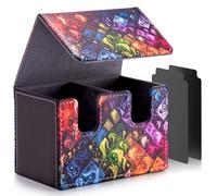 JoyHood Deck Box per carte YGO con 2 separatori per carte di credito, scatola per carte da collezione 220+ singole, compatibile con TCG/OCG/MTG (griglia elementare essenziale)
