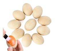 JOYIN 10 uova pasquali in legno, 6 cm, non verniciate, uova finte artificiali, decorazioni per la caccia alle uova di Pasqua, decorazioni per la casa, arti pasquali e artigianato, attività di pittura