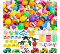 JOYIN 100 pc giocattoli plus adesivi preriempita uova di pasqua premium incernierato 2 3/8" per il favore di pasqua tema del partito, compleanno decorazioni della festa (quality toys)