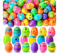 JOYIN 100 Pezzi in plastica Stampato in plastica Easter Oggs di Pasqua 2,3 "per la Caccia alla Pasqua, riempitivi per cestini, Materiali premi in Classe, prelibatezze e Favore della Festa