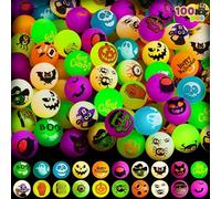 JOYIN 100 Pezzi Palline rimbalzanti Luminose al Buio a Tema Halloween 20 Motivi Bomboniere Forniture per Festa Trick or Treating Goodie Bag