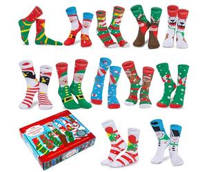 JOYIN 12 paia di calzini natalizi per donne e uomini, con scatola, regali di Natale per adolescenti, donne e uomini, come regalo di Natale