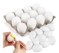 JOYIN 12 Pezzi Uova di Pasqua Decorazioni di Legno, non verniciata bianca uova di Pasqua Festa di Pasqua Perfette per Caccia alle Uova di Pasqua Arte DIY Regali di Pasqua Festa per Bambini