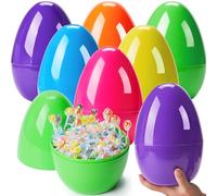 JOYIN Uova di Pasqua jumbo da 25,4 cm, 12 uova giganti in plastica luminosa, vuote, riempibili, per ripieni pasquali, bomboniere, caccia, premi in ecorazioni