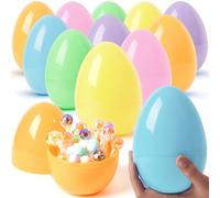 JOYIN 12 uova di Pasqua Jumbo pastello, uova di Pasqua in plastica da 15,2 cm, gusci d'uovo vuoti riempibili a sorpresa per giochi di caccia alle uova di Pasqua, giocattoli per bambini, riempitivi per