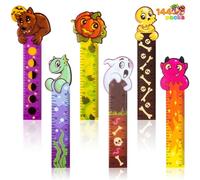 JOYIN 144 righelli per segnalibri di Halloween, confezione da 6 motivi con stampe a tema Halloween per decorazioni per feste, premi in classe, riempitivi per sacchetti di caramelle, premi per dolcetti
