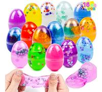 JOYIN 16 pezzi di uova di Pasqua preriempita con melma Crystal/Galaxy bomboniere per la festa di Pasqua