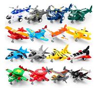 JOYIN 16 Pezzi Giocattolo per Aereo Tirare Indietro, Set da Gioco per Ragazzi, Compresi Elicotteri, Jet, Regali per Bambini da 2 a 8 Anni